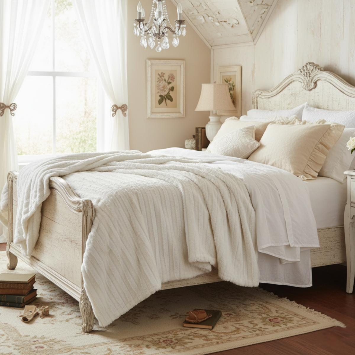 Polar Faux Fur Throw — draped lifestyle photo — Sullivan Ridge & Co.