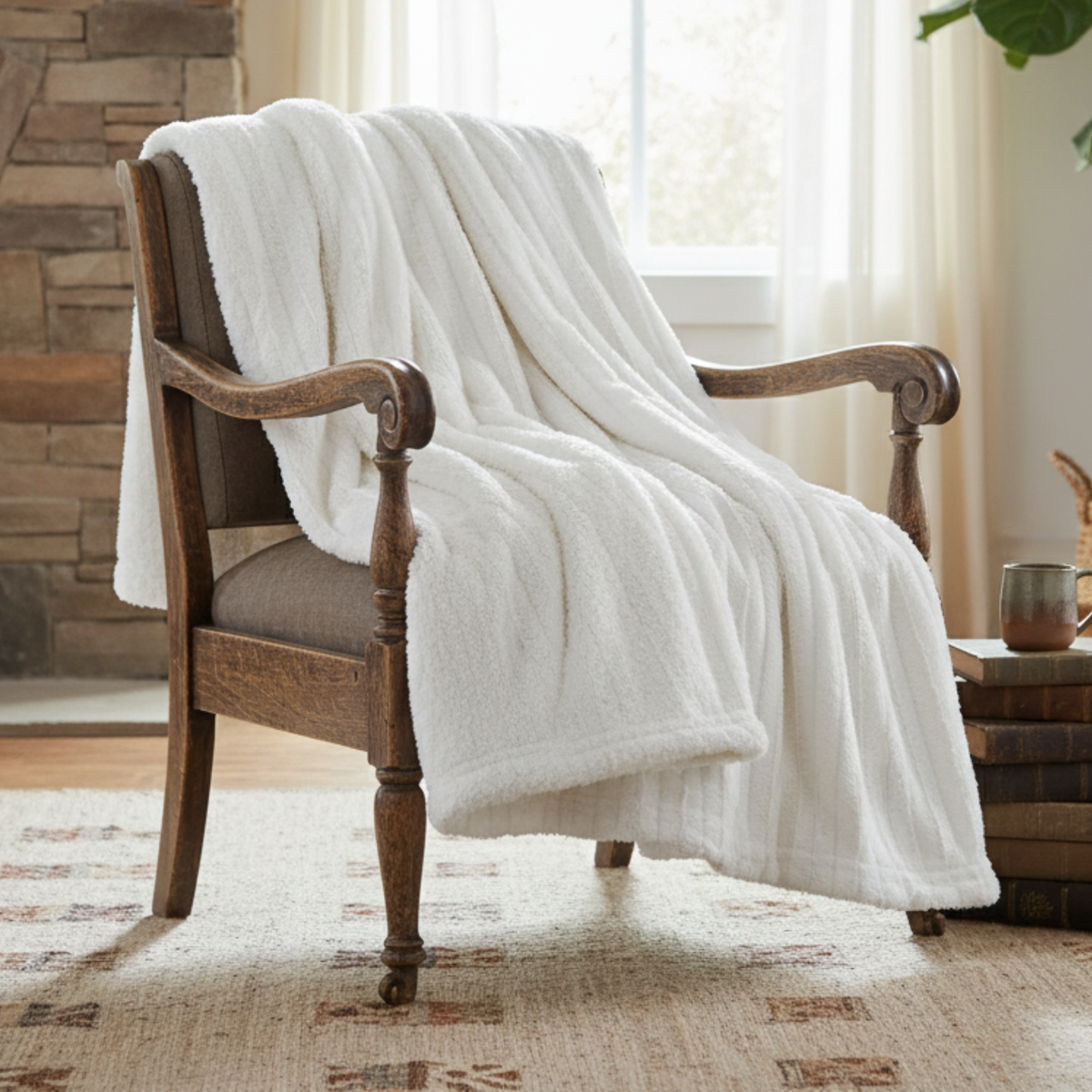 Polar Faux Fur Sherpa Throw — cozy reversible blanket — Sullivan Ridge & Co.