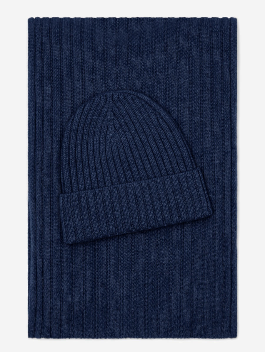Napoli Navy Blue Cashmere Scarf: Italian 100% Cashmere – Unisex Luxury in Sophisticated Navy