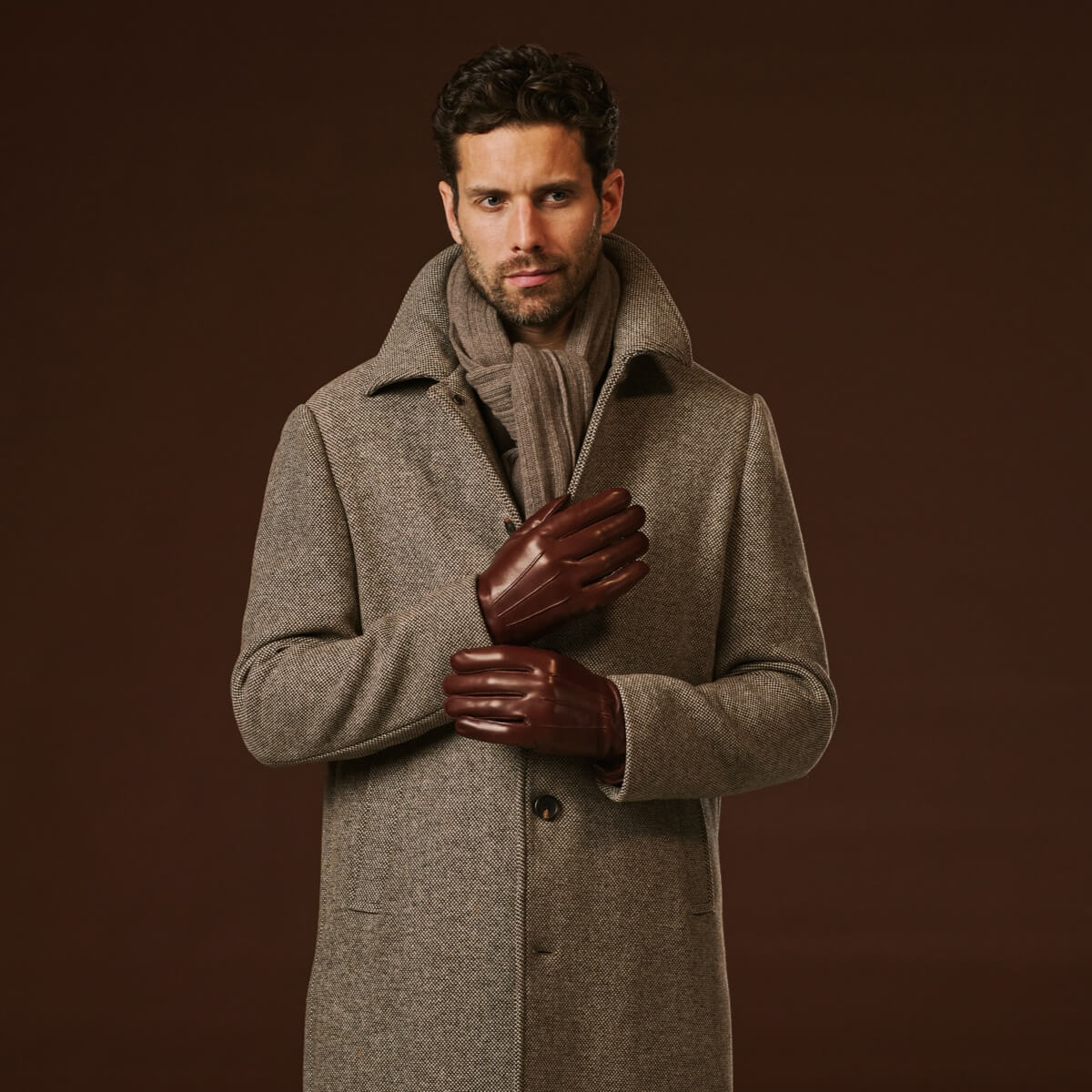 Giovanni Brown Leather Gloves: Italian Craftsmanship with Cashmere Lining – Premium Hand Protection for Cold Weather