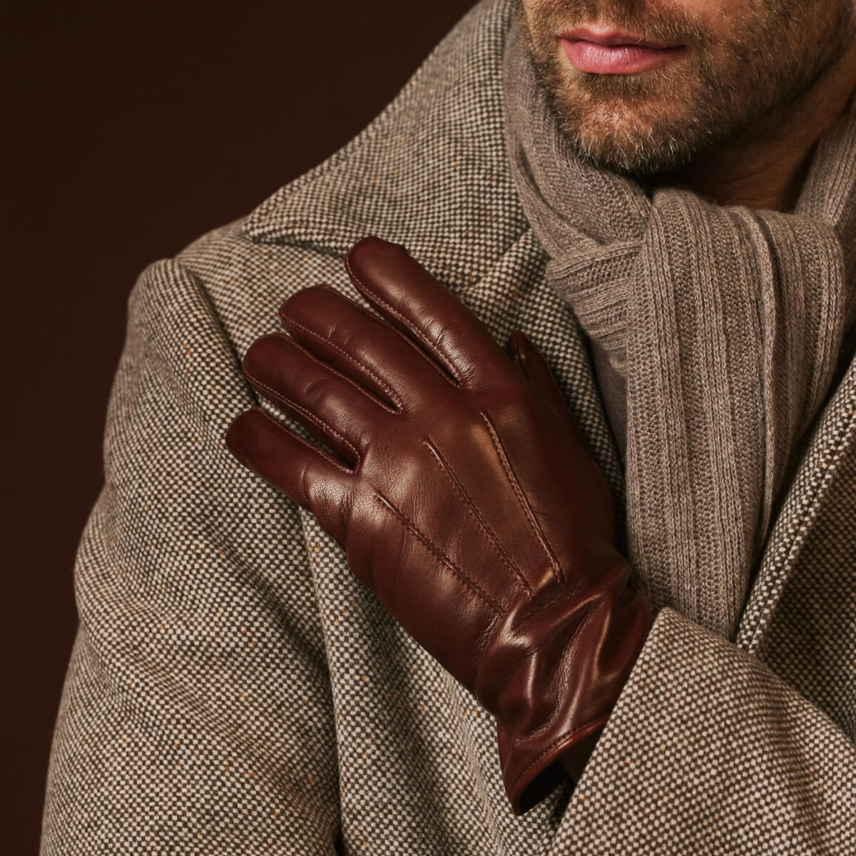 Giovanni Brown Leather Gloves: Italian Craftsmanship with Cashmere Lining – Premium Hand Protection for Cold Weather