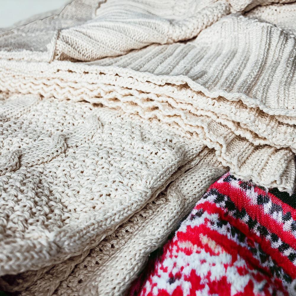Knit Sweater Throw Blanket