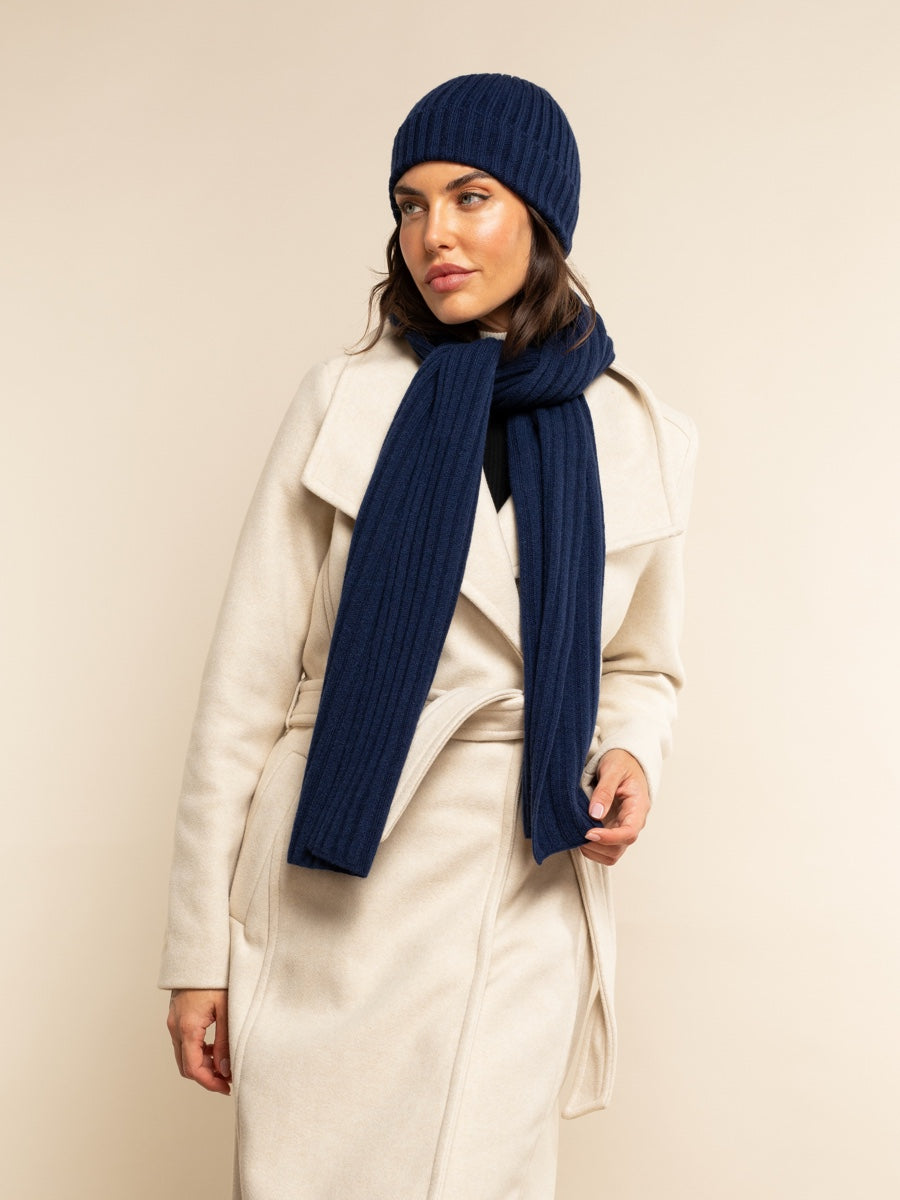 Napoli Cashmere Scarf in Navy