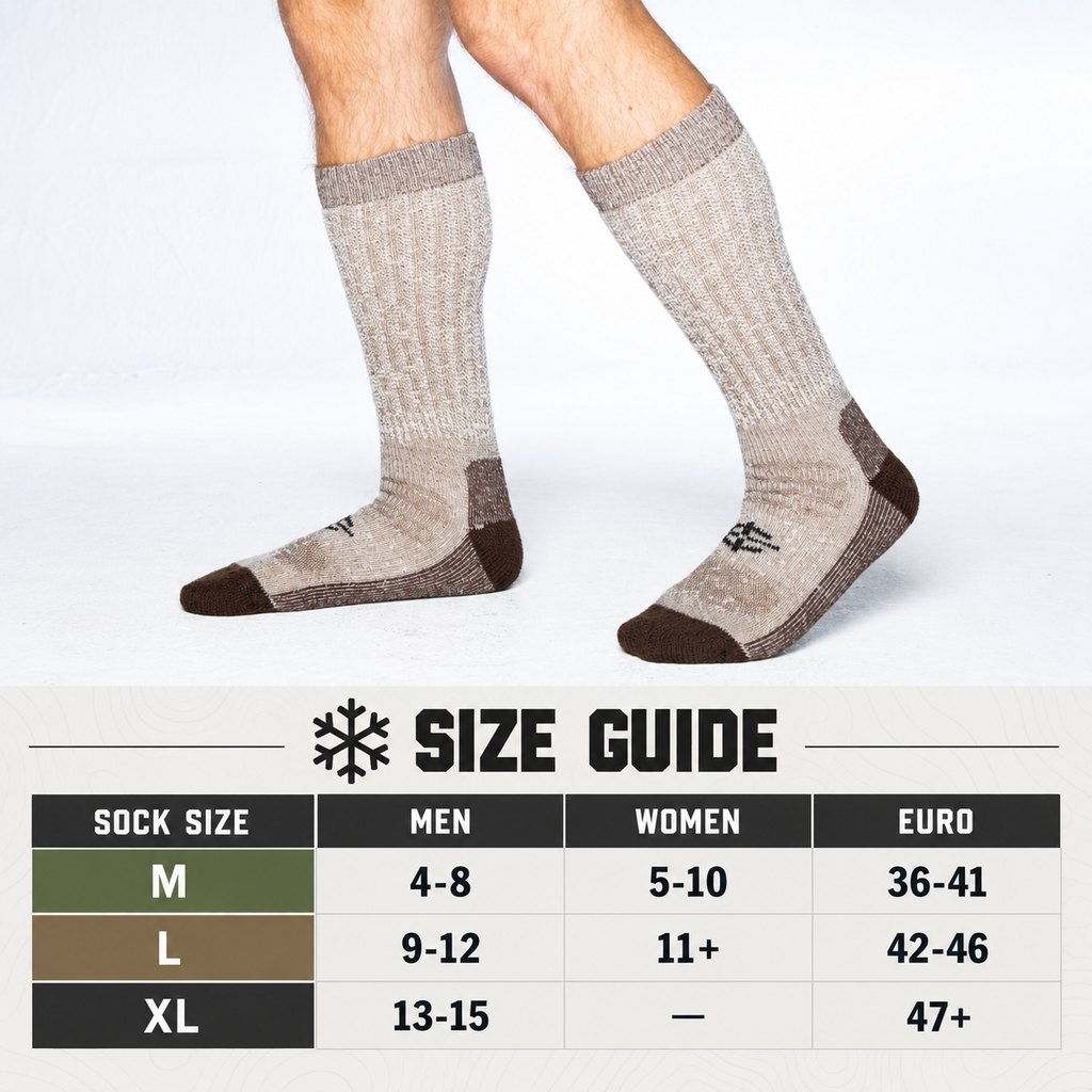 Heavy Wool Sock size guide — Sullivan Ridge & Co.