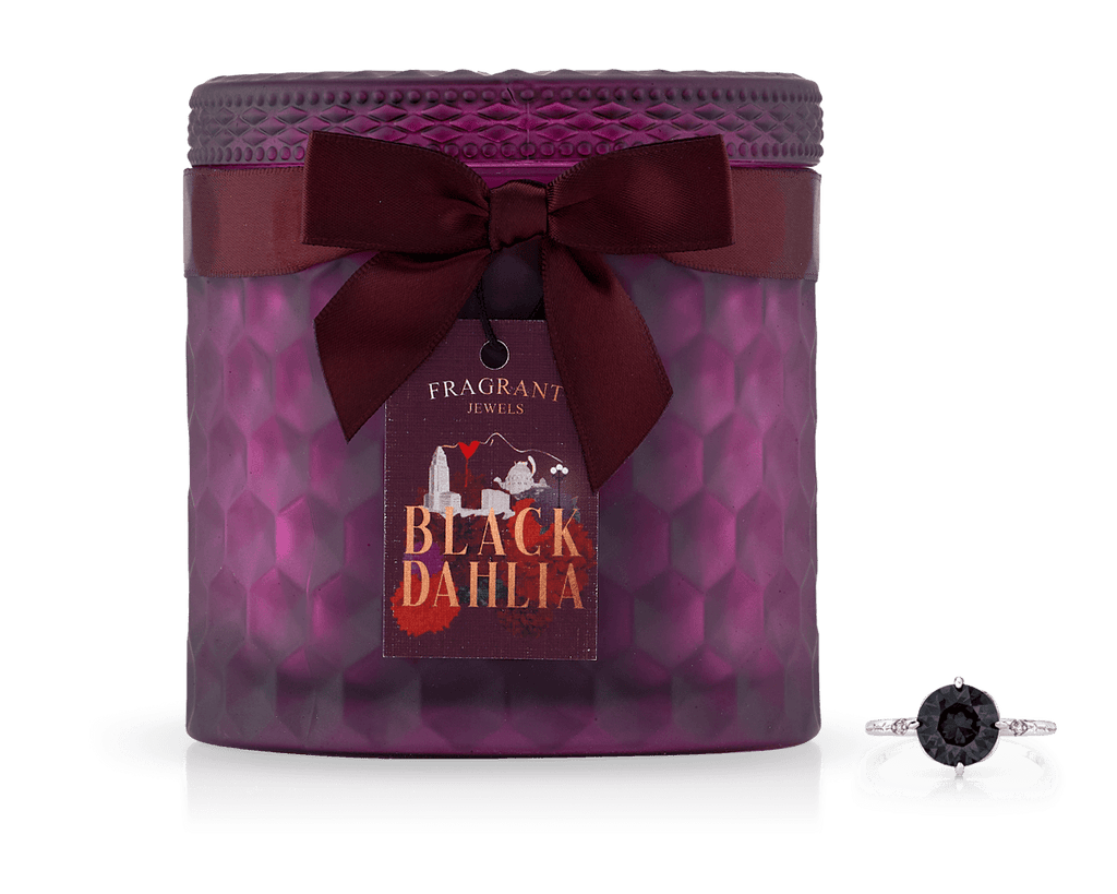 Black Dahlia Signature Candle — dark plum violet cedar — Sullivan Ridge & Co.