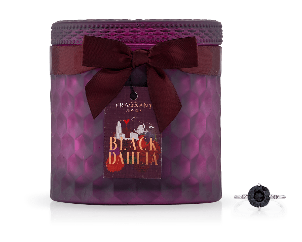 Black Dahlia Signature Candle — dark plum violet cedar — Sullivan Ridge & Co.