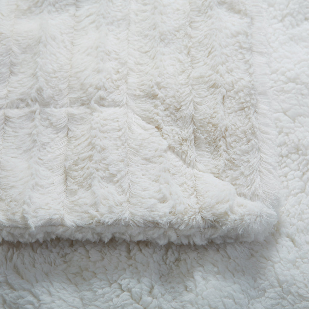 Polar Faux Fur Sherpa Throw — white ivory colorway — Sullivan Ridge & Co.