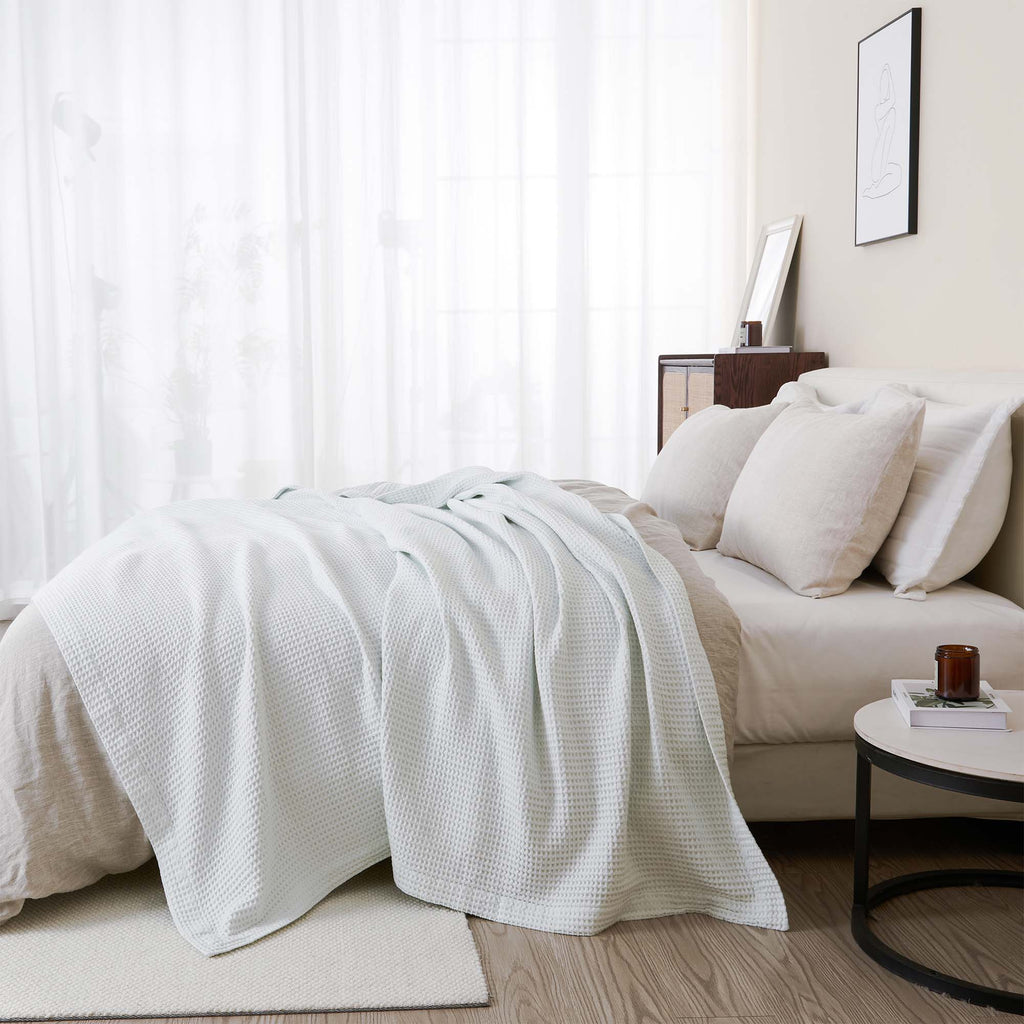Waffle Weave Blanket — neutral cotton texture — Sullivan Ridge & Co.