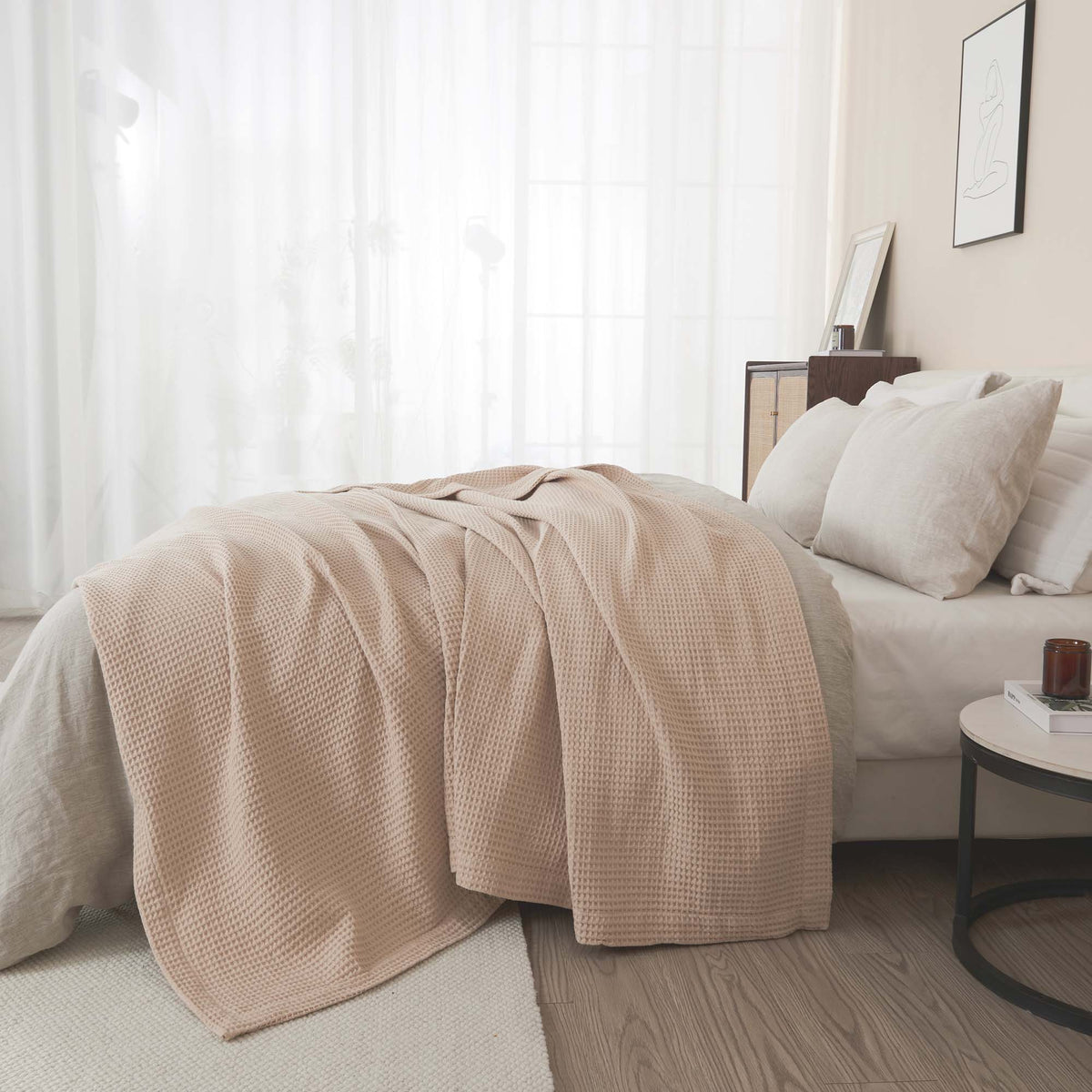 The Essential Waffle Weave Blanket — Lightweight Cotton Comfort for Every Season