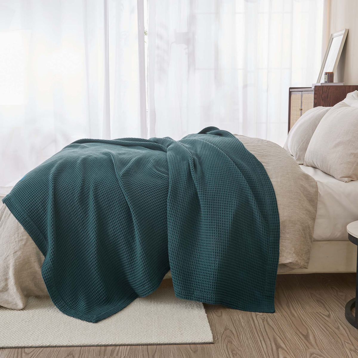 The Essential Waffle Weave Blanket — Lightweight Cotton Comfort for Every Season