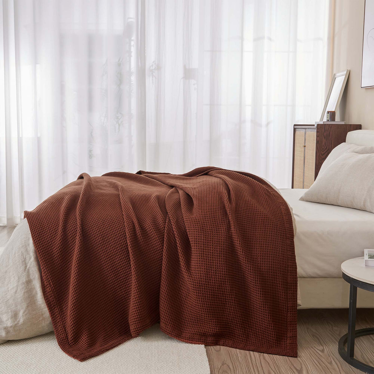The Essential Waffle Weave Blanket — Lightweight Cotton Comfort for Every Season