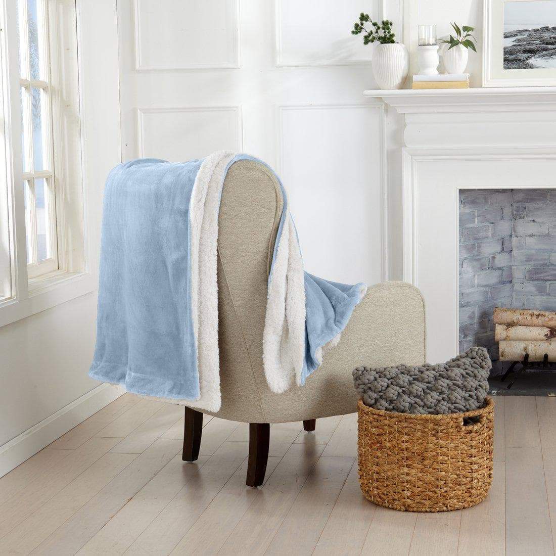 Velvet Plush Sherpa Blanket — soft velvet face lifestyle — Sullivan Ridge & Co.