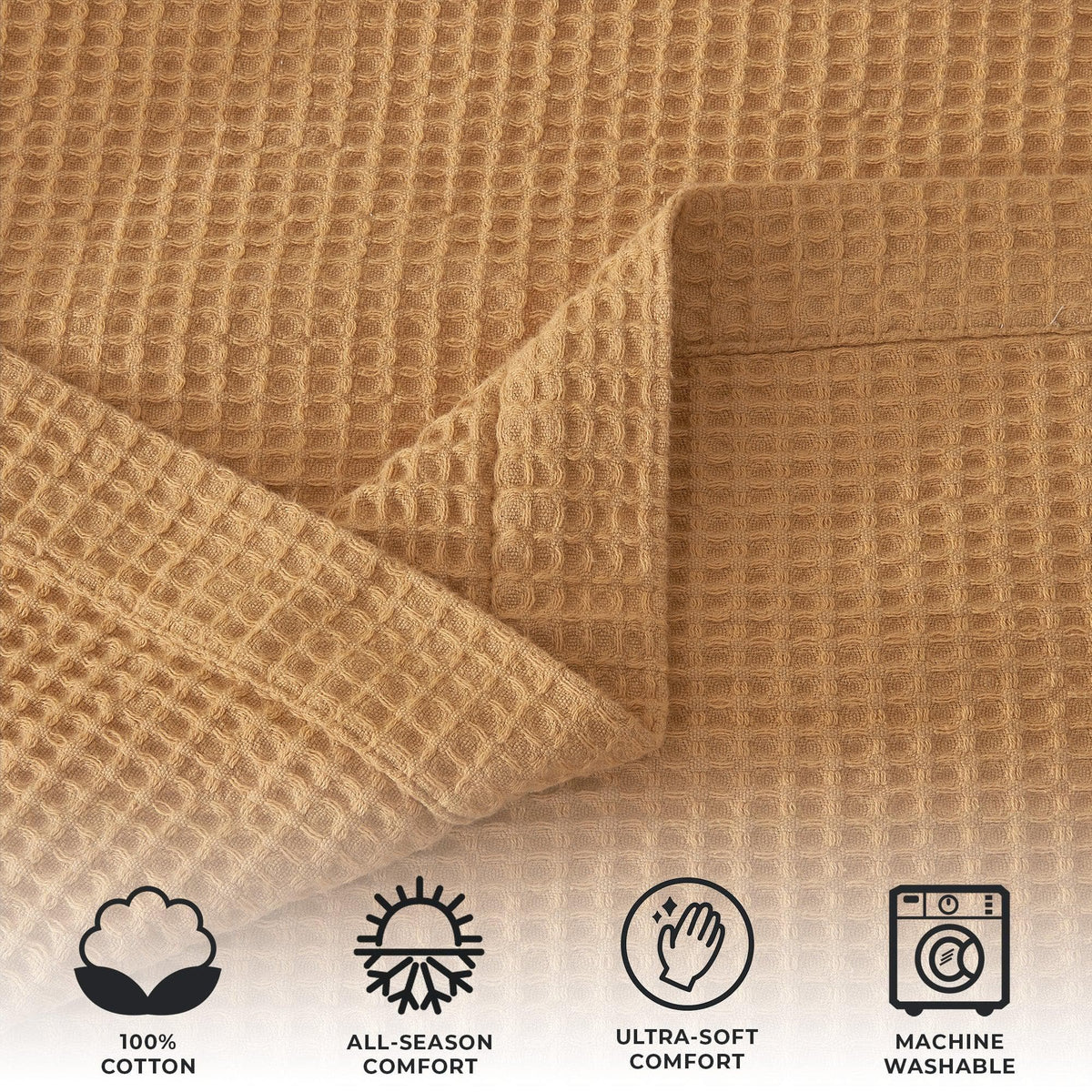 The Essential Waffle Weave Blanket — Lightweight Cotton Comfort for Every Season