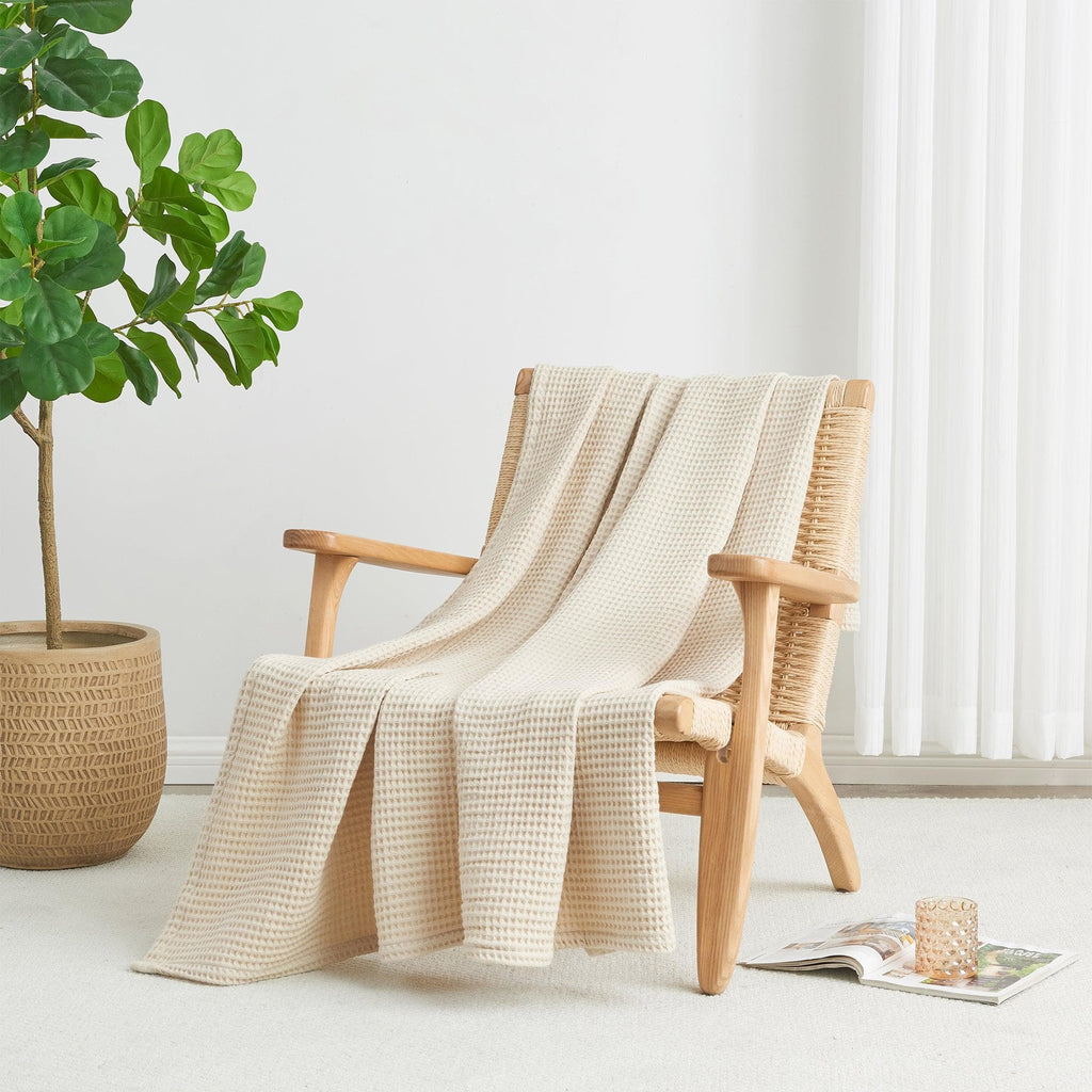 The Essential Waffle Weave Blanket — Lightweight Cotton Comfort for Every Season