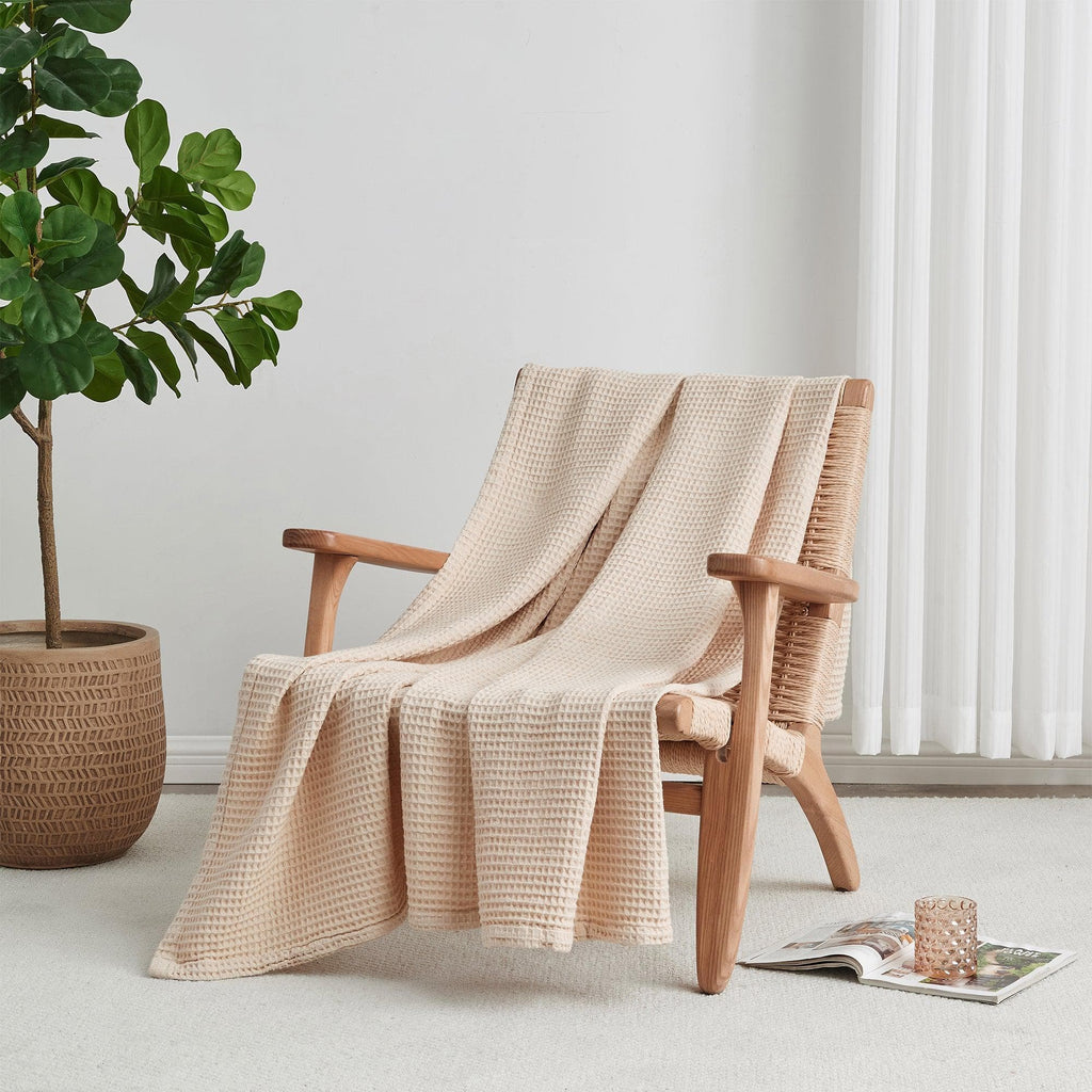 The Essential Waffle Weave Blanket — Lightweight Cotton Comfort for Every Season