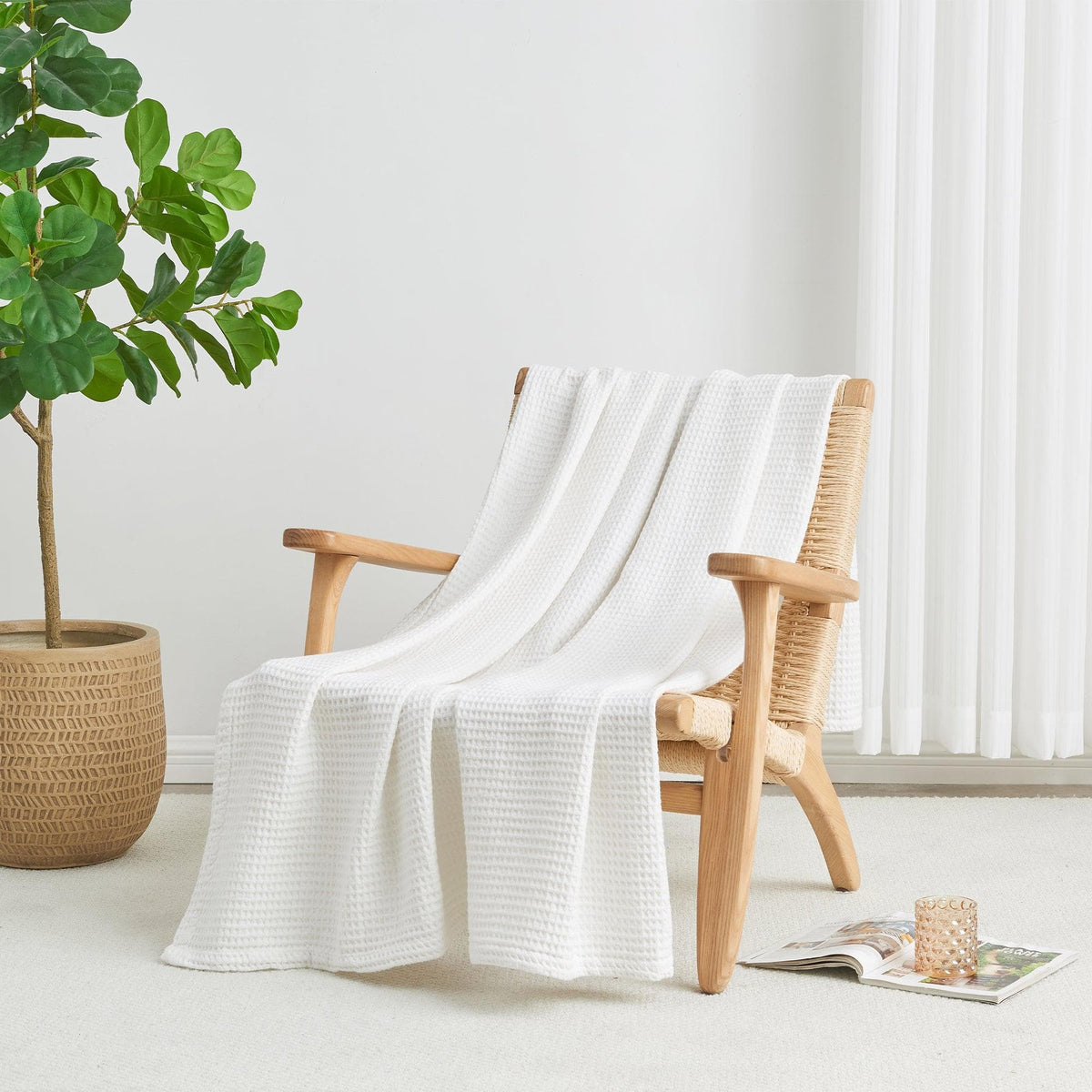 The Essential Waffle Weave Blanket — Lightweight Cotton Comfort for Every Season