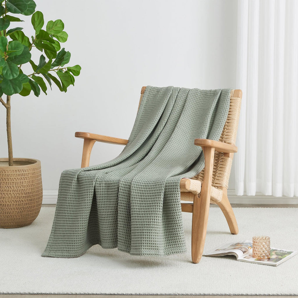 The Essential Waffle Weave Blanket — Lightweight Cotton Comfort for Every Season