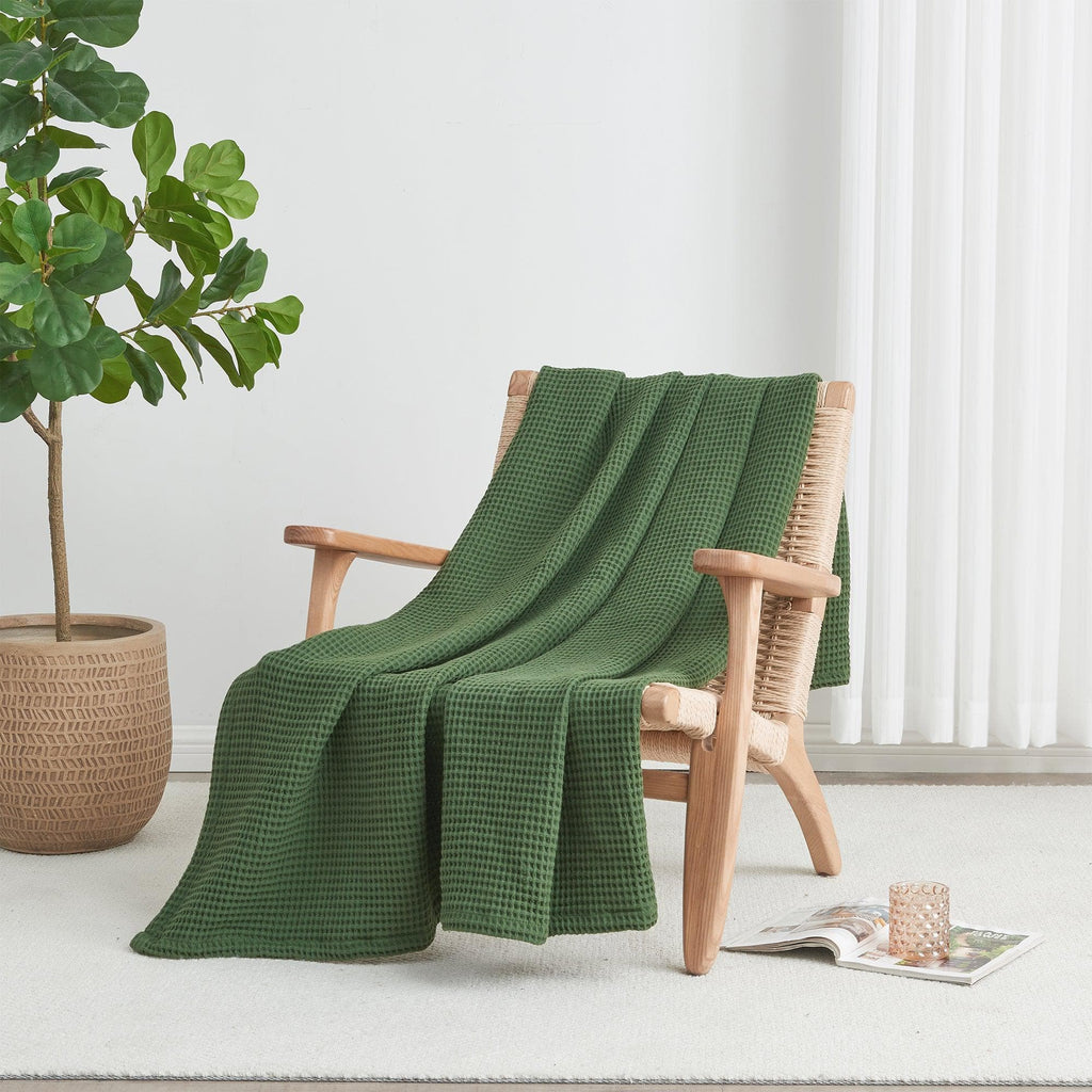 The Essential Waffle Weave Blanket — Lightweight Cotton Comfort for Every Season