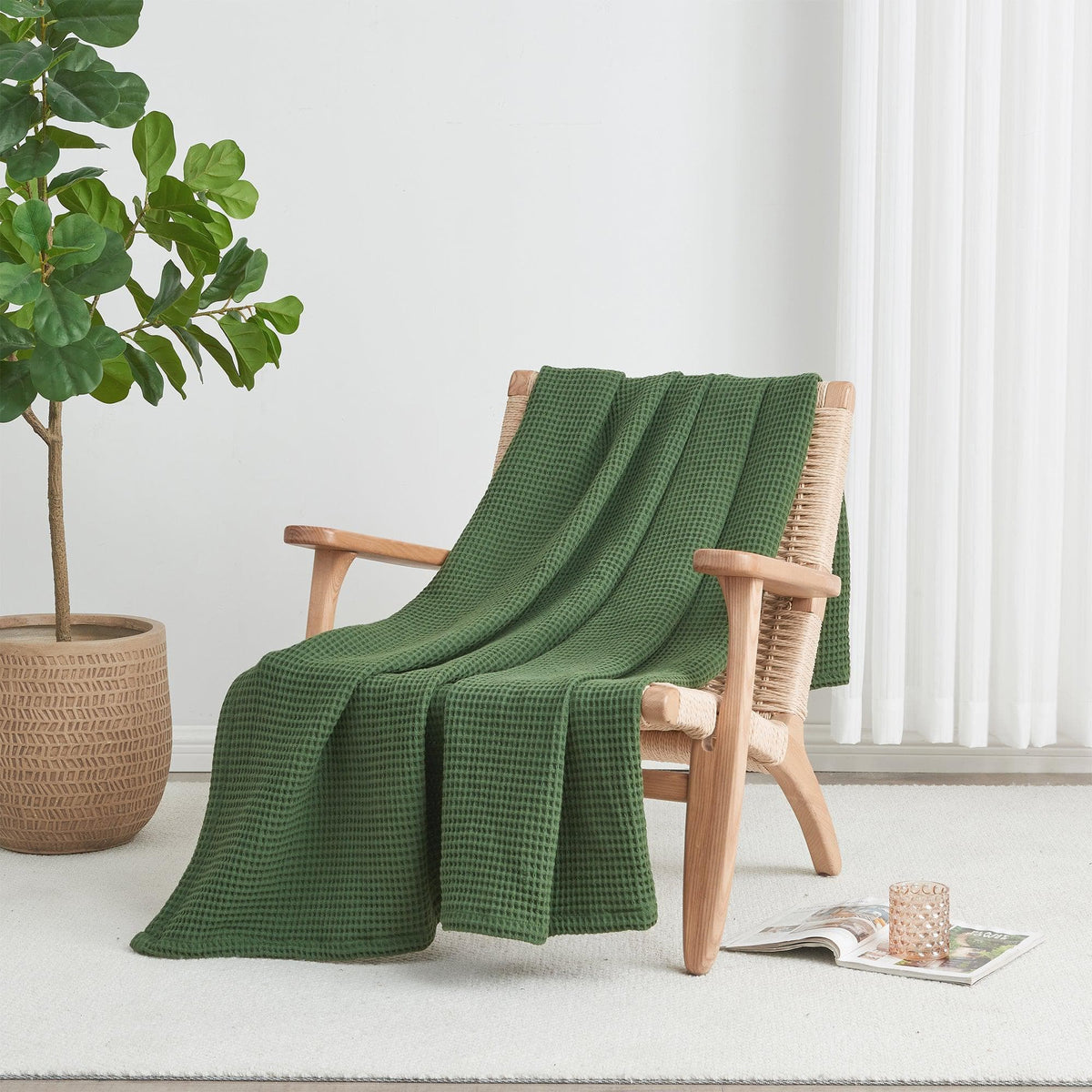 The Essential Waffle Weave Blanket — Lightweight Cotton Comfort for Every Season