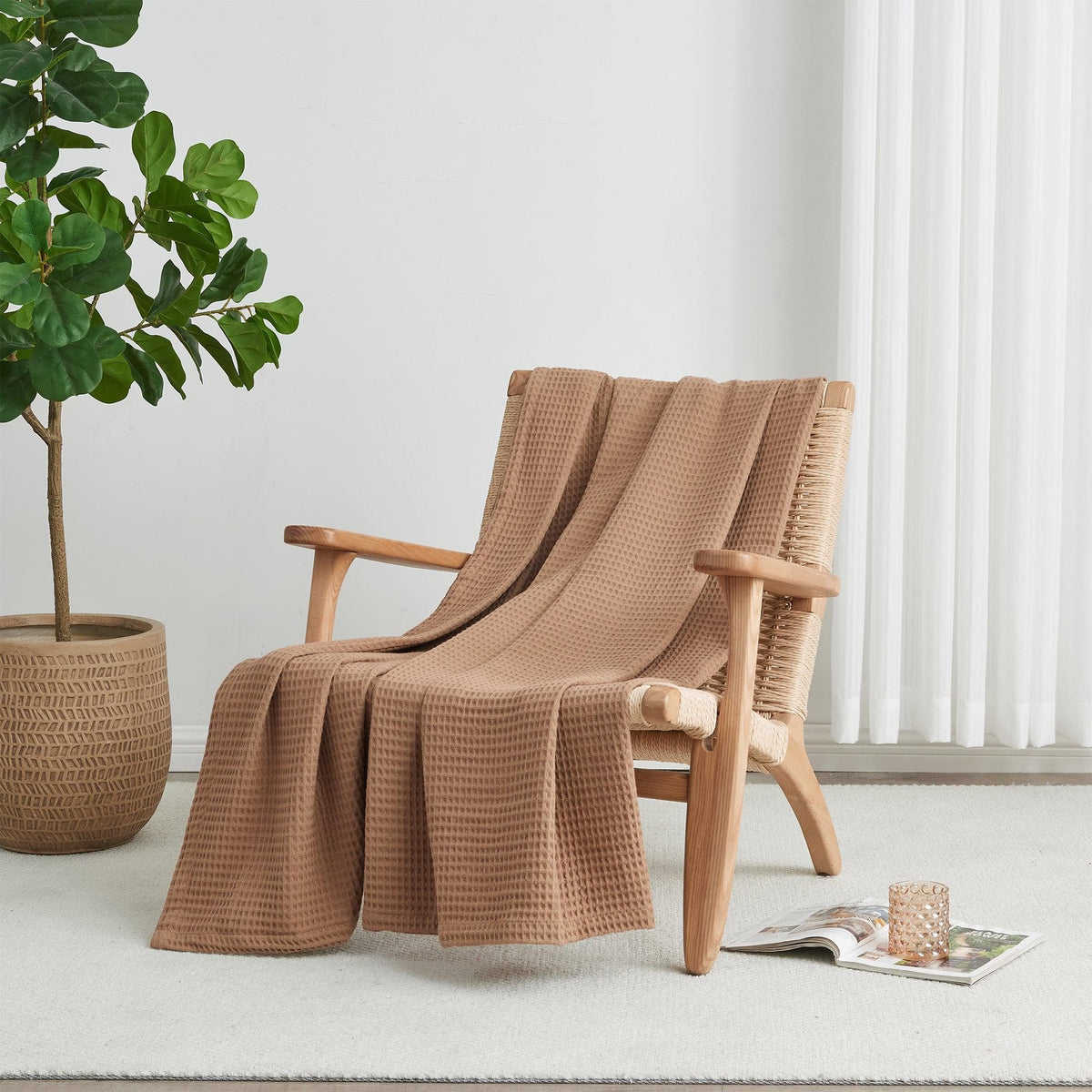 The Essential Waffle Weave Blanket — Lightweight Cotton Comfort for Every Season