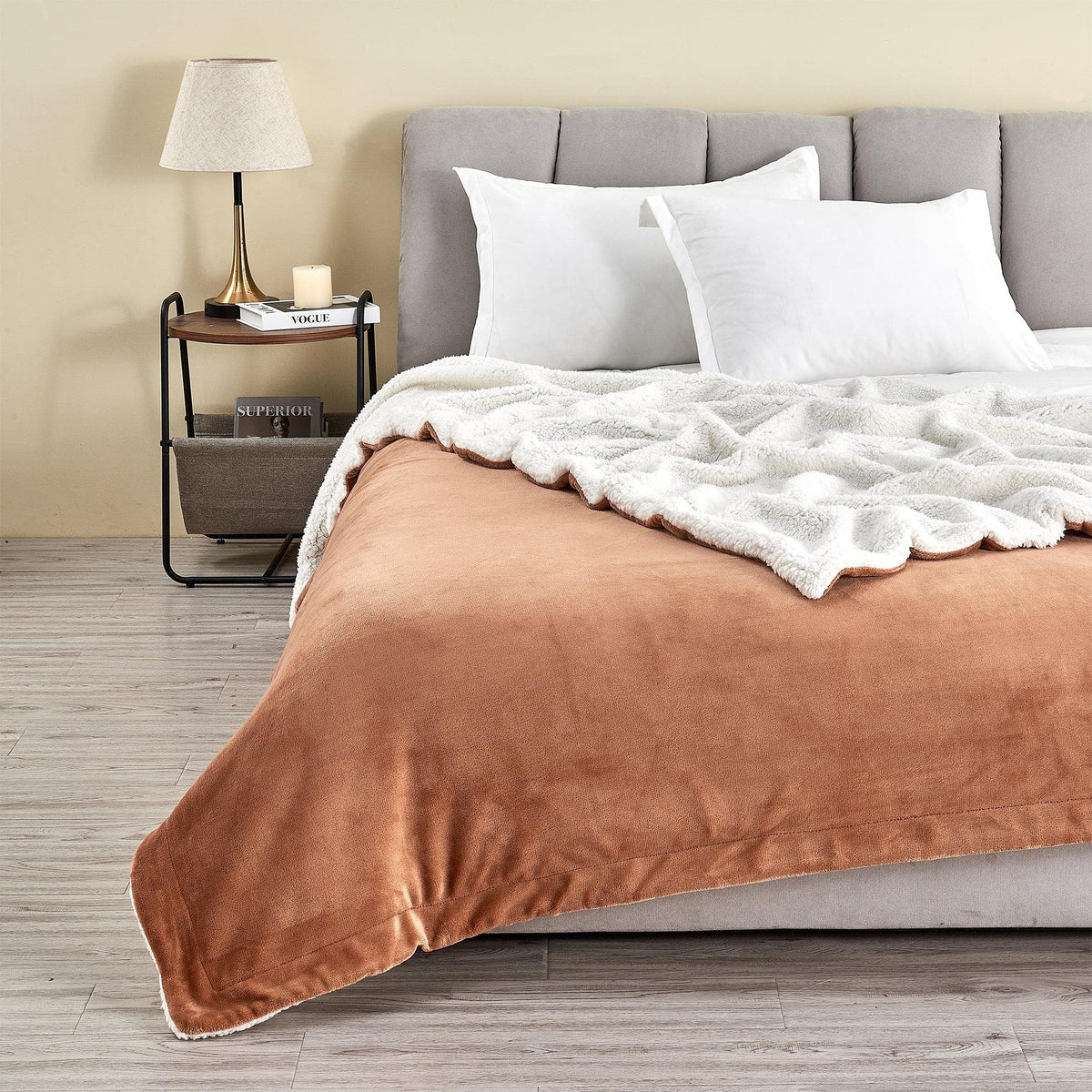 The Kinsley Sherpa Blanket — Velvet-Soft Reversible Warmth for Cozy Layering