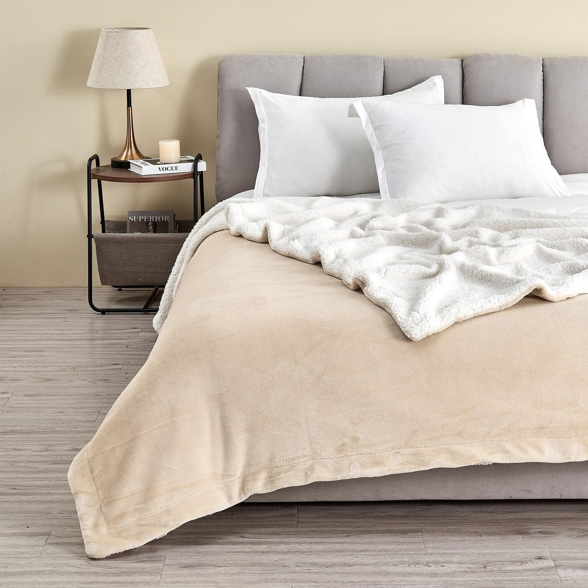 The Kinsley Sherpa Blanket — Velvet-Soft Reversible Warmth for Cozy Layering