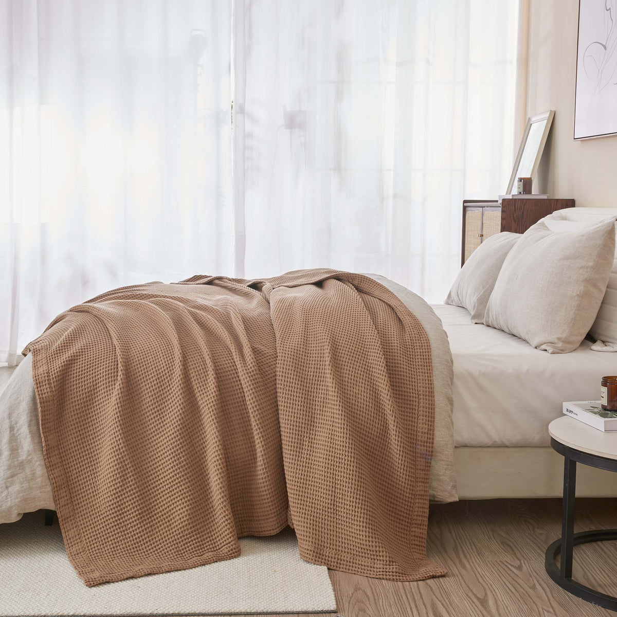 The Essential Waffle Weave Blanket — Lightweight Cotton Comfort for Every Season