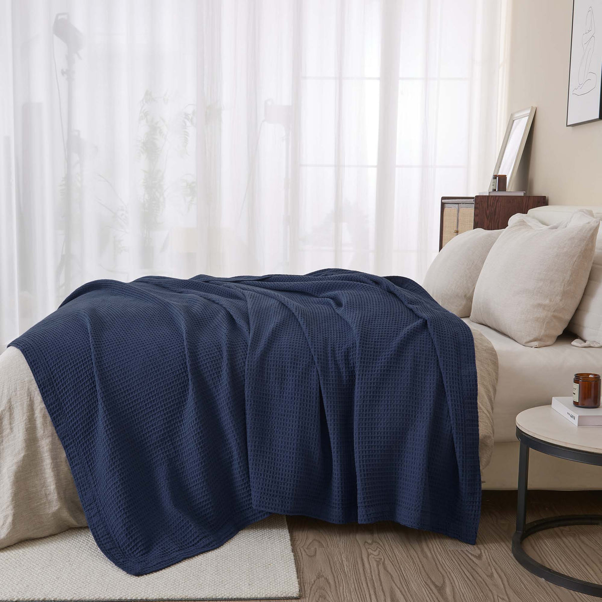 The Essential Waffle Weave Blanket — Lightweight Cotton Comfort for Every Season