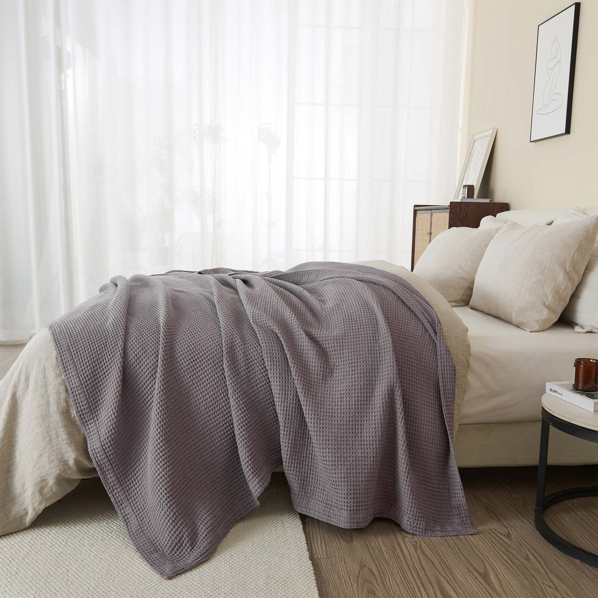 Waffle Weave Cotton Blanket — product detail — Sullivan Ridge & Co.