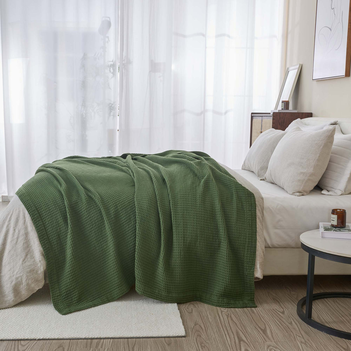 The Essential Waffle Weave Blanket — Lightweight Cotton Comfort for Every Season