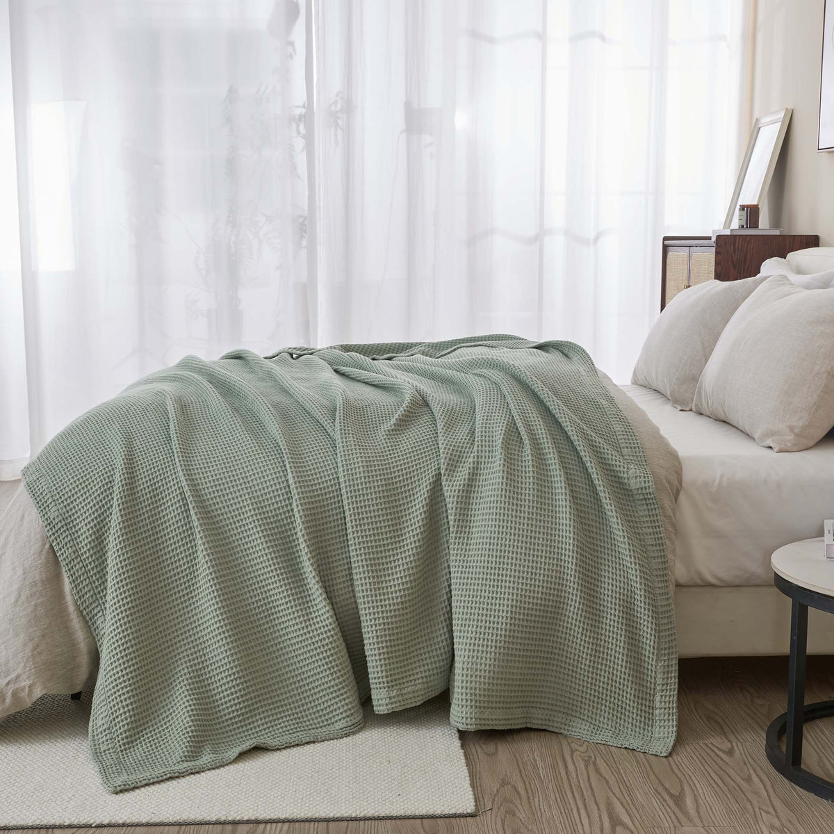 The Essential Waffle Weave Blanket — Lightweight Cotton Comfort for Every Season