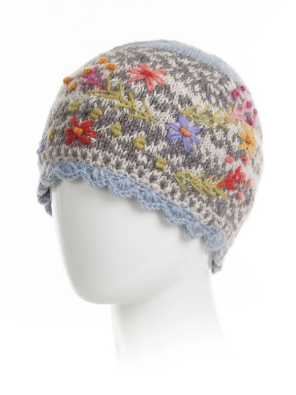 Sadie Wool Knit Embroidered Hat