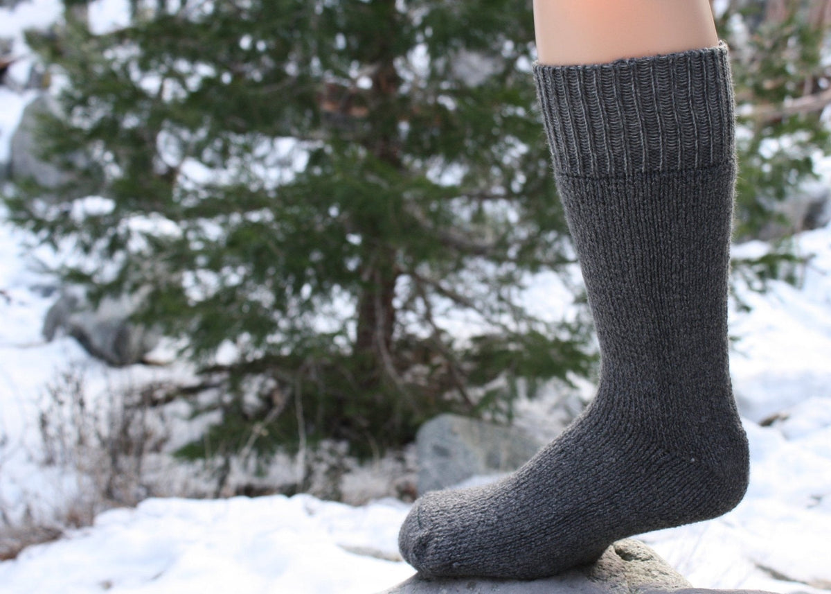 Alpine Alpaca Sock in gray — hypoallergenic wool-free — Sullivan Ridge & Co.