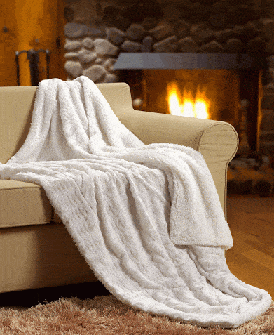 Polar Faux Fur Throw — texture demonstration — Sullivan Ridge & Co.